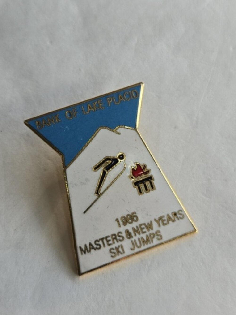 1986 Lake Placid Masters & New Years Ski Jumps  Lapel Pin Souvenir Skiing Resort